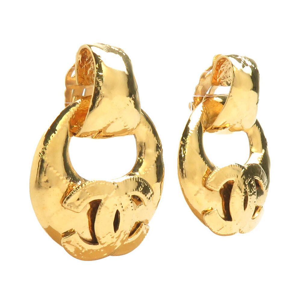 Chanel earrings, metal, gold, women's, h32612g - Picture 2 of 15